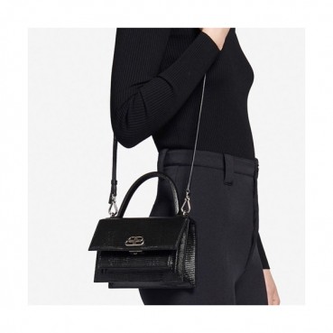 Balenciaga 2020 Sharp XS Leather Satchel  Tote Shoulder Bag,19CM - 발렌시아가 2020 샤프 XS 레더 사첼 토트 숄더백,BGB0593,19CM,블랙