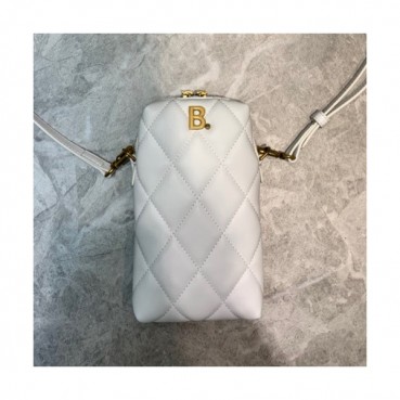 Balenciaga 2020 Leather Phone Bag Shoulder Bag,20CM - 발렌시아가 2020 여성용 레더 폰 백 숄더백,BGB0577,20CM,화이트