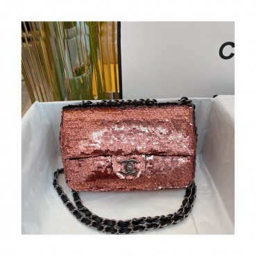 Chanel 2020 Chain Shoulder Bag,20CM - 샤넬 2020 스팽글 체인 숄더백,CHAB1514,20CM,레드