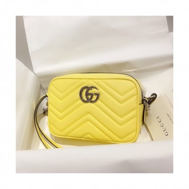 Gucci 2020 Marmont Matlase Shoulder Bag,18CM - 구찌 2020 마몬트 마틀라세 숄더백 448065,GUB1135,18cm,옐로우