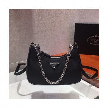 Prada 2020 Nylon Mini Hobo Tote Shoulder Bag,15CM - 프라다 2020 나일론 미니 호보 토트 숄더백,PRAB0113,15cm,블랙