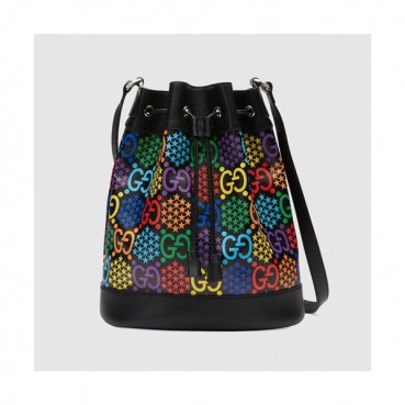 Gucci 2020 Psychedelic Bucket Shoulder Bag,31CM - 구찌 2020 사이키델릭 여성용 버킷 숄더백 ,598149, GUB1114,31cm, 블랙