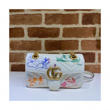 Gucci 2020 GG Marmont Matlase Women Shoulder Bag,23CM - 구찌 2020 GG 마몬트 마틀라세 여성용 숄더백 446744,GUB1109,23CM,화이트