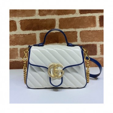 Gucci 2020 GG Marmont Women Tote Shoulder Bag,21CM - 구찌 2020 GG 마몬트 여성용 토트 숄더백 583571,GUB1101,21CM,화이트