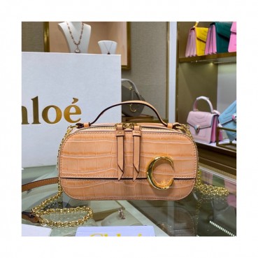 Chole 2020 C Vanity Leather Chain Tote Shoulder Bag, 19cm -  끌로에 2020 C 베니티 레더 체인 토트 숄더백,CLB0191,19cm,연핑크