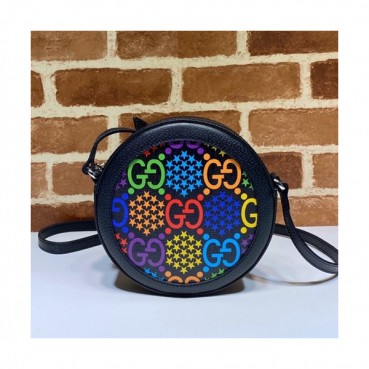 Gucci 2020 PVC Round Shoulder Bag,19CM - 구찌 2020 PVC 라운드 숄더백 603938,GUB1095,19CM,블랙