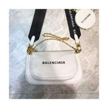 Balenciaga 2020 Leather Shoulder Bag,23CM - 발렌시아가 2020 레더 숄더백,BGB0568,23CM,화이트