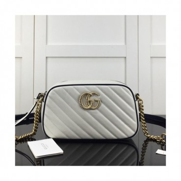 Gucci 2020 Marmont Matlase Shoulder Bag,24CM - 구찌 2020 마몬트 마틀라세 숄더백 447632,GUB1081,24cm,화이트