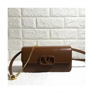 Valentino 2020 Garavani Vsling Leather Clutch Bag / Shoudler Bag,26CM - 발렌티노 2020 가라바니 브이슬링 레더 클러치백 / 숄더백,VTB1003,26CM,브라운
