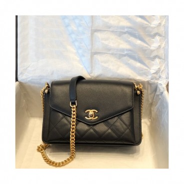 Chanel 2020 Leather Chain Shoulder Bag,22CM - 샤넬 2020 여성용 레더 체인 숄더백,CHAB1456,22CM,블랙