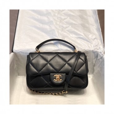 Chanel 2020 Leather Chain Tote Shoulder Bag,22CM - 샤넬 2020 여성용 레더 체인 토트 숄더백,CHAB1455,22CM,블랙