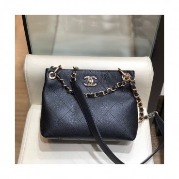 Chanel 2020 Leather Chain Shoulder Bag,22CM - 샤넬 2020 여성용 레더 체인 숄더백,CHAB1445,22CM,블랙