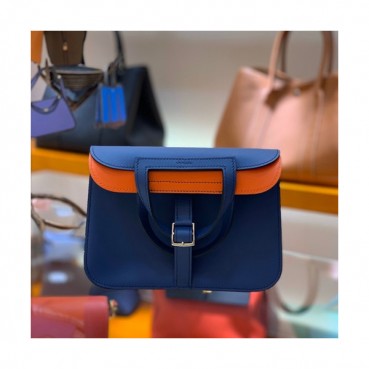 Hermes 2020 Halzan Leather Tote Shoulder Bag ,22cm - 에르메스 2020 할잔 레더 여성용 토트 숄더백 HERB0809,22cm,네이비