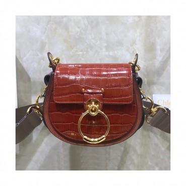Chole 2020 Tess Leather Shoulder Bag, 20.5cm -  끌로에 2020 테스 레더 숄더백,CLB0164,20.5cm,레드브라운