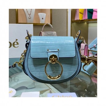 Chole 2020 Tess Leather Shoulder Bag, 20.5cm -  끌로에 2020 테스 레더 숄더백,CLB0163,20.5cm,스카이블루