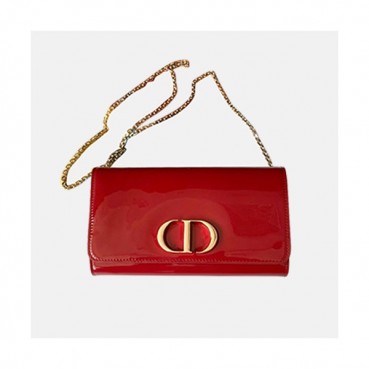 Dior 2020 Leather CD Buckle Chain Shoulder Bag,22CM - 디올 2020 레더 CD 버클 여성용 체인 숄더백  DIOB0521,22CM,레드