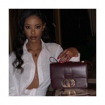 Dior 2020 Leather CD Buckle Shoulder Bag,24CM - 디올 2020 레더 CD 버클 여성용 숄더백  DIOB0519,24CM,퍼플와인