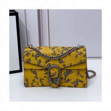 Gucci 2020 GG Dionysus Leather Shoulder Bag ,28CM - 구찌 2020 GG 디오니소스 레더 숄더백 400249,GUB1047 ,28cm,옐로우