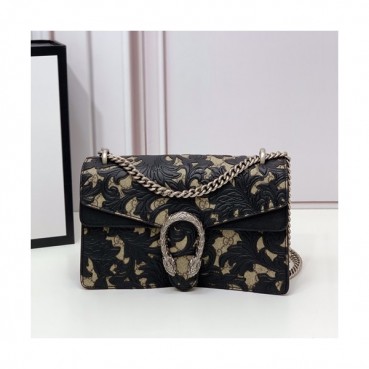 Gucci 2020 GG Dionysus Leather Shoulder Bag ,28CM - 구찌 2020 GG 디오니소스 레더 숄더백 400249,GUB1046 ,28cm,블랙