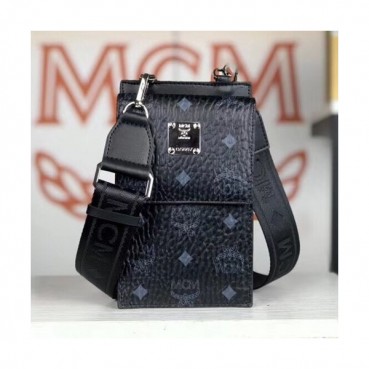 MCM 2020 Visetos Phone Shoulder Bag ,19cm - 엠씨엠 2020 비세토스 여성용 폰 숄더백  MCMB0440,19cm,블랙