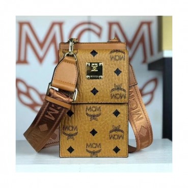 MCM 2020 Visetos Phone Shoulder Bag ,19cm - 엠씨엠 2020 비세토스 여성용 폰 숄더백  MCMB0439,19cm,브라운