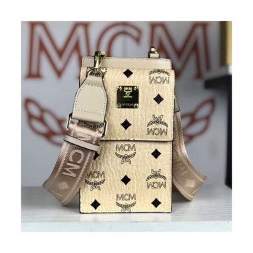 MCM 2020 Visetos Phone Shoulder Bag ,19cm - 엠씨엠 2020 비세토스 여성용 폰 숄더백  MCMB0438,19cm,베이지