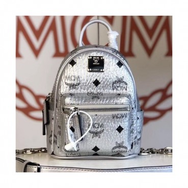 MCM 2020 Visetos Shoulder Bag ,19cm - 엠씨엠 2020 비세토스 여성용 숄더백  MCMB0435,19cm,실버