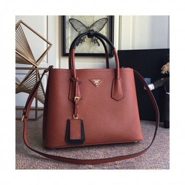 Prada 2020 Saffiano Double Tote Shoulder Bag,33CM - 프라다 2020 사피아노 두블레 여성용 토트 숄더백 ,1BG775
