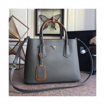Prada 2020 Saffiano Double Tote Shoulder Bag,33CM - 프라다 2020 사피아노 두블레 여성용 토트 숄더백 ,1BG775