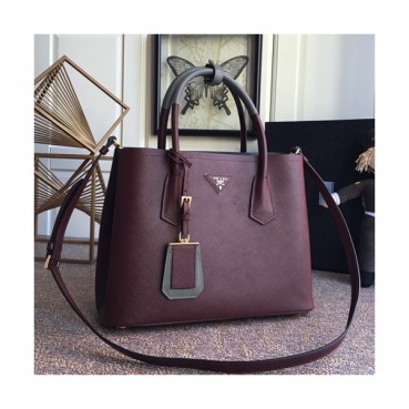 Prada 2020 Saffiano Double Tote Shoulder Bag,33CM - 프라다 2020 사피아노 두블레 여성용 토트 숄더백 ,1BG775