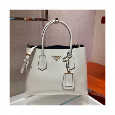 Prada 2020 Saffiano Double Tote Shoulder Bag,33CM - 프라다 2020 사피아노 두블레 여성용 토트 숄더백 ,1BG775
