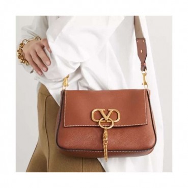 Valentino 2020 Vring Shoudler Bag,35CM - 발렌티노 2020 브이링 숄더백,VTB0972,35CM,브라운