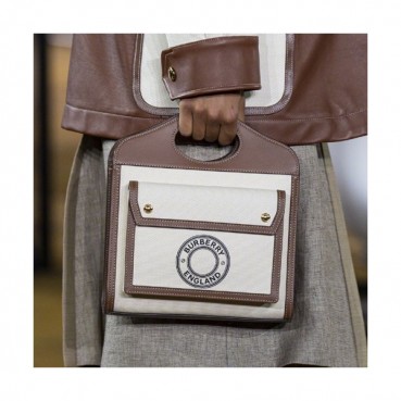 Burberry 2020 Canvas & Leather Shoulder Bag, 26.5cm - 버버리 2020 여성용 캔버스 & 레더 숄더백 ,BURB0466,26.5cm,브라운+연베이지