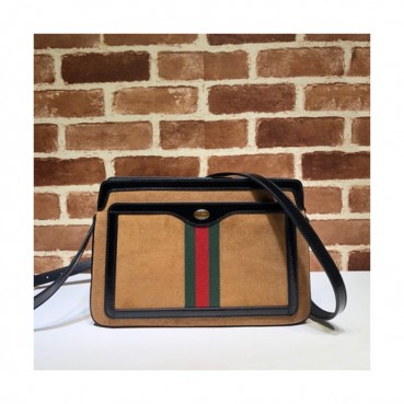 Gucci 2020 Women Suede Shoulder Bag,32CM - 구찌 2020 여성용 스웨이드 숄더백 523354,GUB1008,32CM,브라운