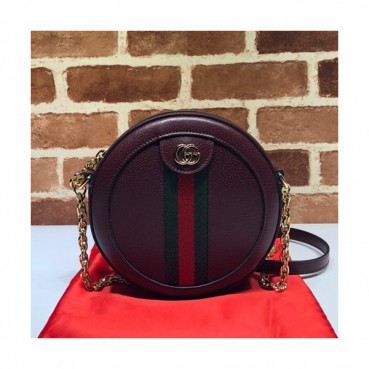 Gucci 2020 GG Ophidia Mini Leather Round Women Shoulder Bag,18CM - 구찌 2020 GG 오피디아 미니 레더 라운드 여성용 숄더백 550618,GUB1004,18CM,레드