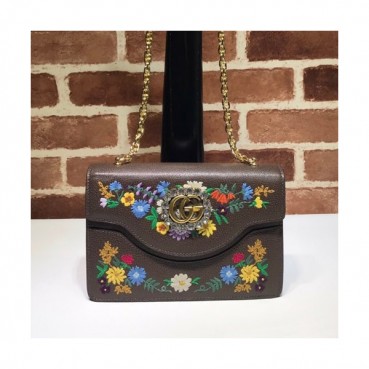 Gucci 2020 Leather Chain Shoulder Bag,22.5CM - 구찌 2020 레더 체인 숄더백 499617,GUB0996,22.5cm,브라운