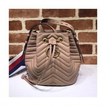 Gucci 2020 Marmont Matlase Women Bucket Bag,21CM - 구찌 2020 마몬트 마틀라세 여성용 버킷백 476674, GUB0977,21CM,베이지
