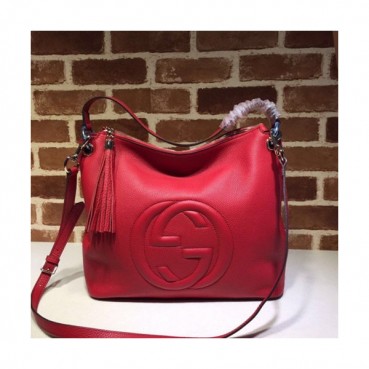 Gucci 2020 Ladies Leather Shoulder Bag,35CM - 구찌 2020 여성용 레더  숄더백 408825,GUB0976,35CM,레드