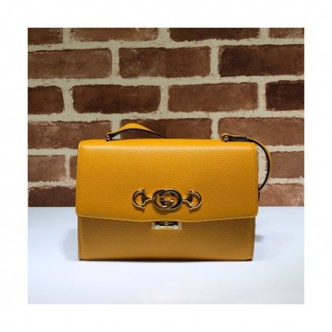 Gucci 2020 Zumi Leather Shoulder Bag,24CM - 구찌 2020 주미 레더 숄더백 576388,GUB0965,24cm,옐로우