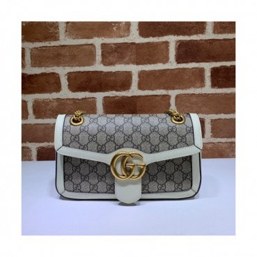 Gucci 2020 GG Marmont  Women Shoulder Bag,26CM - 구찌 2020 GG 마몬트 여성용 숄더백 443497,GUB0953,26CM,브라운화이트