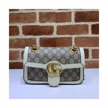 Gucci 2020 GG Marmont  Women Shoulder Bag,23CM - 구찌 2020 GG 마몬트 여성용 숄더백 446744,GUB0951,23CM,브라운화이트