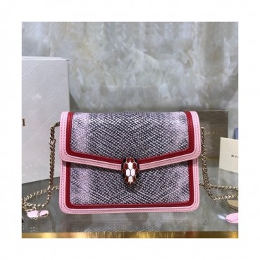 Bvlgari 2020 Serpenti Chain Shoulder Bag,17CM - 불가리 2020 세르펜티 체인 숄더백,BVLB0230,17cm,그레이핑크