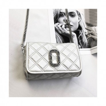 Mark Jacobs 2020 Leather Women Chain Shoulder Bag,20cm - 마크제이콥스 2020 레더 여성용 체인 숄더백,MJB0157,20cm,화이트실버