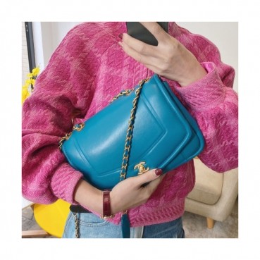 Chanel 2020 Woman Leather Shoulder Bag 25CM - 샤넬 2020 여성용 레더 숄더백,CHAB1405,25CM,블루