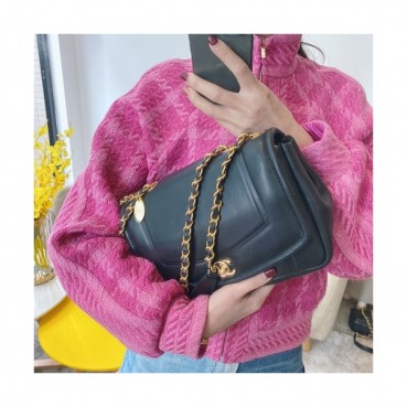 Chanel 2020 Woman Leather Shoulder Bag 25CM - 샤넬 2020 여성용 레더 숄더백,CHAB1404,25CM,블랙