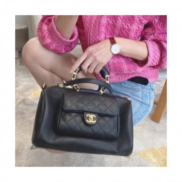 Chanel 2020 Woman Leather Tote Shoulder Bag 24CM - 샤넬 2020 여성용 레더 토트 숄더백,CHAB1402,24CM,블랙