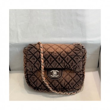 Chanel 2020 Denim Chain Shoulder Bag - 샤넬 2020 데님 체인 숄더백  CHAB1367, 브라운