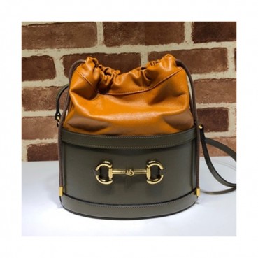 Gucci 2019 1955 Horsebit Leather Bucket Shoulder Bag,25CM - 구찌 2019 1955 홀스빗 여성용 레더 버킷 숄더백 602118,GUB0939,25cm,카키
