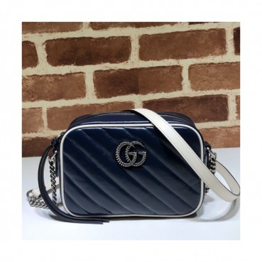 Gucci 2019 Marmont Matlase Shoulder Bag,18CM - 구찌 2019 마몬트 마틀라세 숄더백 448065,GUB0935,18cm,블루