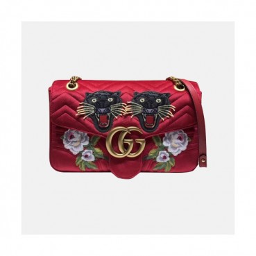 Gucci 2019 GG Marmont Matlase Velvet Women Shoulder Bag,31CM - 구찌 2019 GG 마몬트 마틀라세 벨벳 여성용 숄더백 443496,GUB0929,31CM,레드